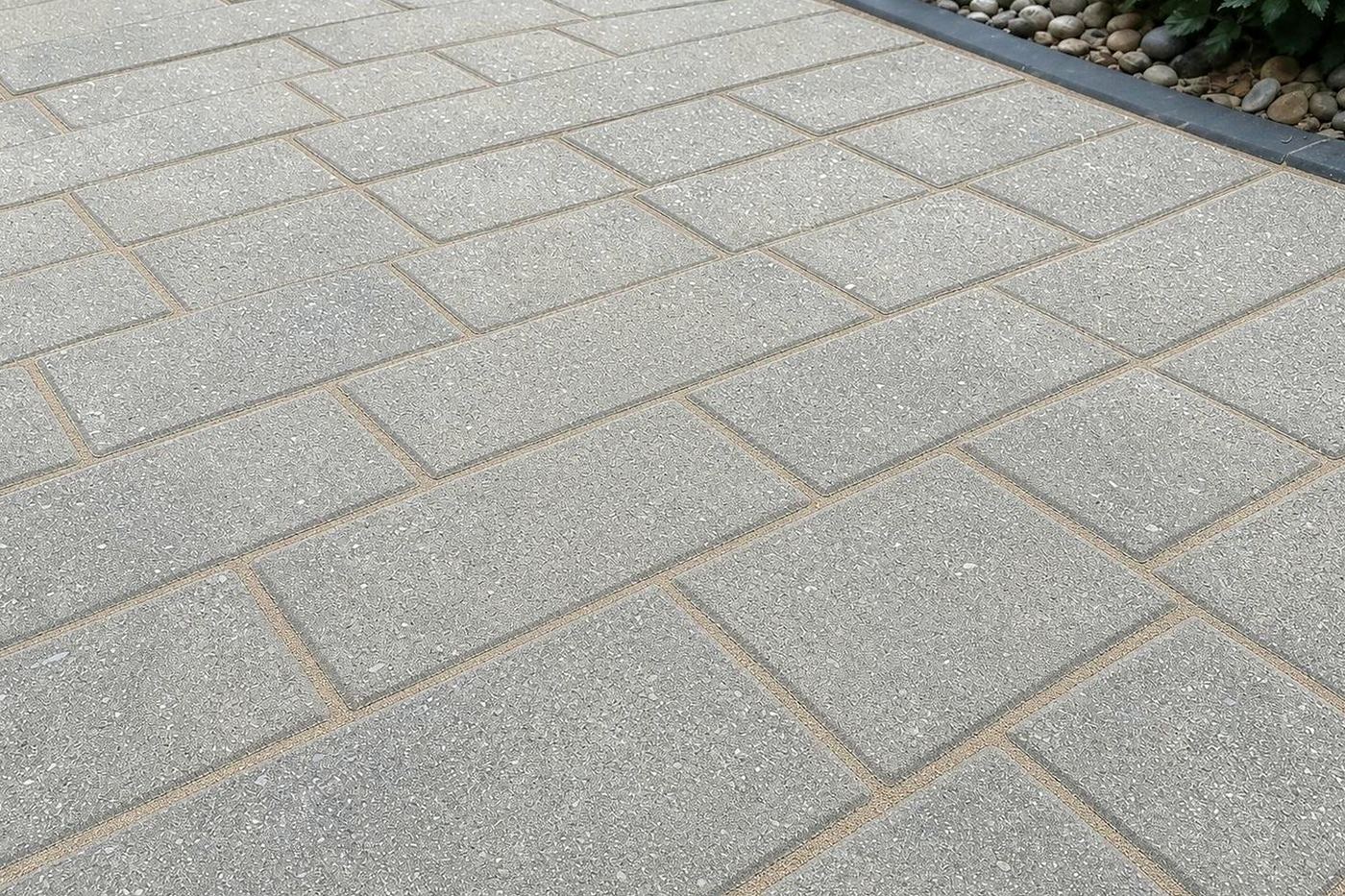 The same walkway with every joint packed solid with polymeric sand